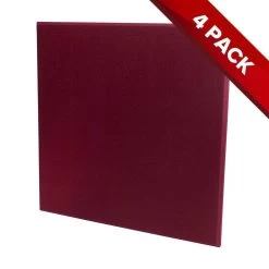 4x Fibreglass Acoustic Treatment Panel - Wine Red - 60cm X 60cm