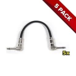 5x Guitar 1/4" Pedal Patch Cables - 25cm