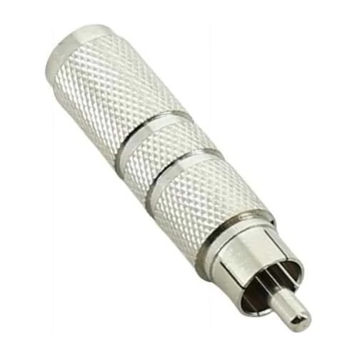 Audio Adapter - 1/4" Female Mono TS To RCA Male - Silver Metal 4 Audio Adapter - 1/4" Female Mono TS To RCA Male - Silver Metal - Image 2