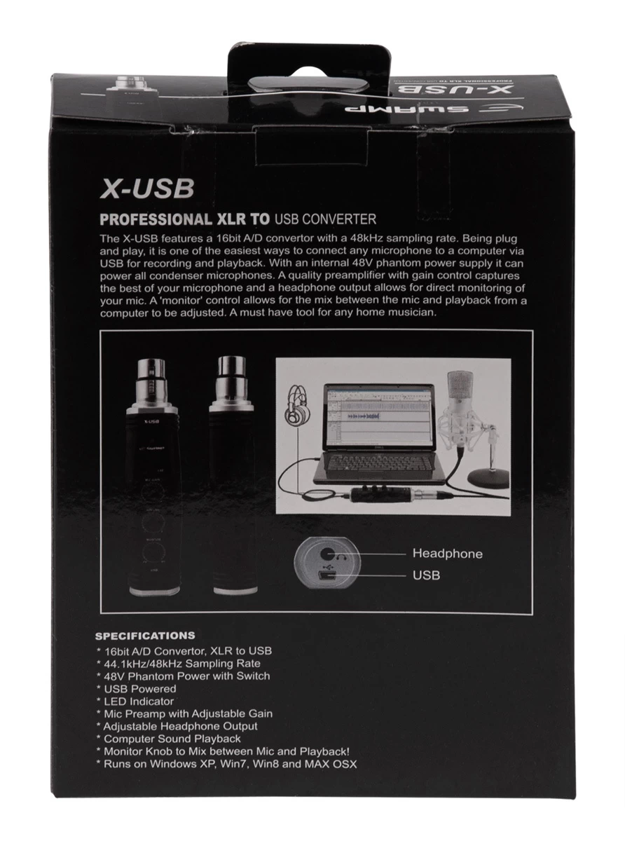 SWAMP X-USB - XLR To USB Microphone Preamp | Computer Audio Interface 5 SWAMP X-USB - XLR To USB Microphone Preamp | Computer Audio Interface - Image 3