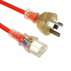 Powermaster IEC-C13 Mains Orange Transparent Connector - 2m