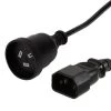 Powermaster Female Mains Plug To IEC-C14 Power Cable - Black - 150cm