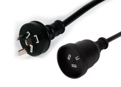 Powermaster 10 Amp Mains Plug Extension Power Cord - Black