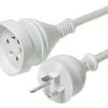 Powermaster 10 Amp Mains Plug Extension Power Cord - White - 5m 1 Powermaster 10 Amp Mains Plug Extension Power Cord - White - 5m -Music Equipment Store ACS K4005