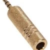 Audio Adapter - 1/4" Female To 1/8" Male - Stereo TRS - Gold -Music Equipment Store AP A 1 4f 1 8m GD