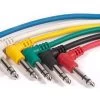 Set Of 6x 90 Degree Angle 1/4" TRS Coloured Patch Cables -Music Equipment Store AP Patch Set TRS