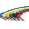 Set Of 6x 90 Degree Angle 1/4" TS Coloured Guitar Patch Cables 1 Set Of 6x 90 Degree Angle 1/4" TS Coloured Guitar Patch Cables -Music Equipment Store AP Patch Set TS