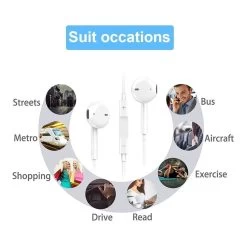 White In-Ear Earbud Headphones With 3.5mm Jack 9 White In-Ear Earbud Headphones With 3.5mm Jack -Music Equipment Store APP TRRS HP 2