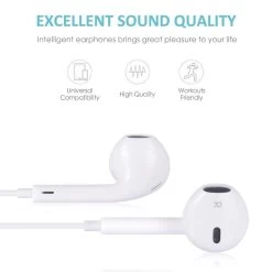 White In-Ear Earbud Headphones With 3.5mm Jack 10 White In-Ear Earbud Headphones With 3.5mm Jack -Music Equipment Store APP TRRS HP 3
