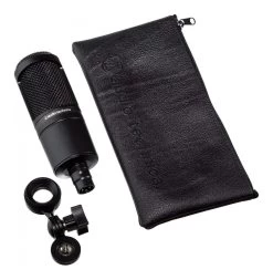 Audio-Technica AT2020 BK Cardioid Condenser Large Diaphragm Microphone - Black -Music Equipment Store AT2020 BK 2