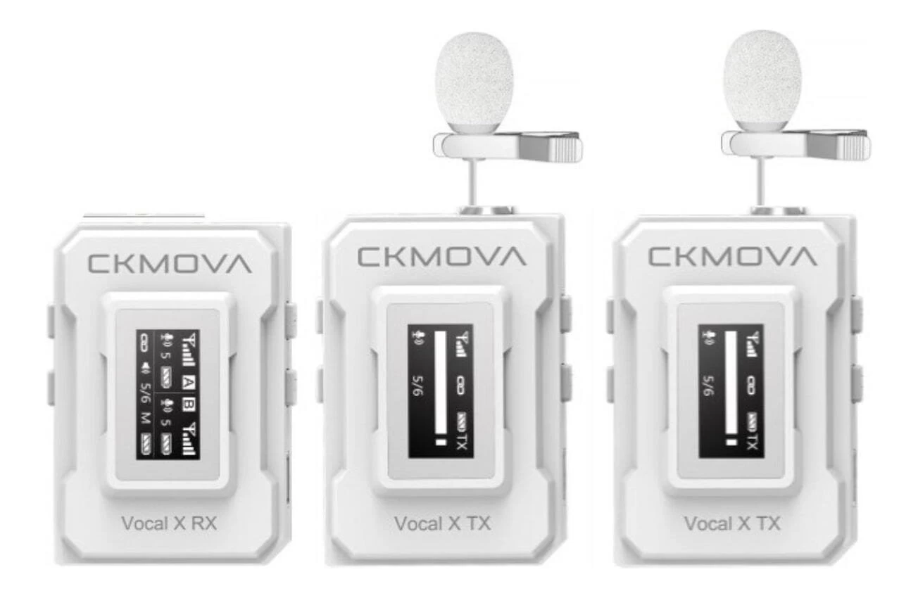 CKMOVA VOCAL X V2 2.4Ghz Ultra-Compact Dual-Channel Wireless Microphone - White 3 CKMOVA VOCAL X V2 2.4Ghz Ultra-Compact Dual-Channel Wireless Microphone - White