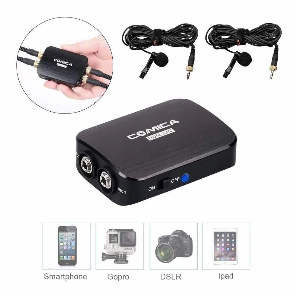 COMICA CVM-D03 Stereo Lavalier Microphone System 4 COMICA CVM-D03 Stereo Lavalier Microphone System - Image 2