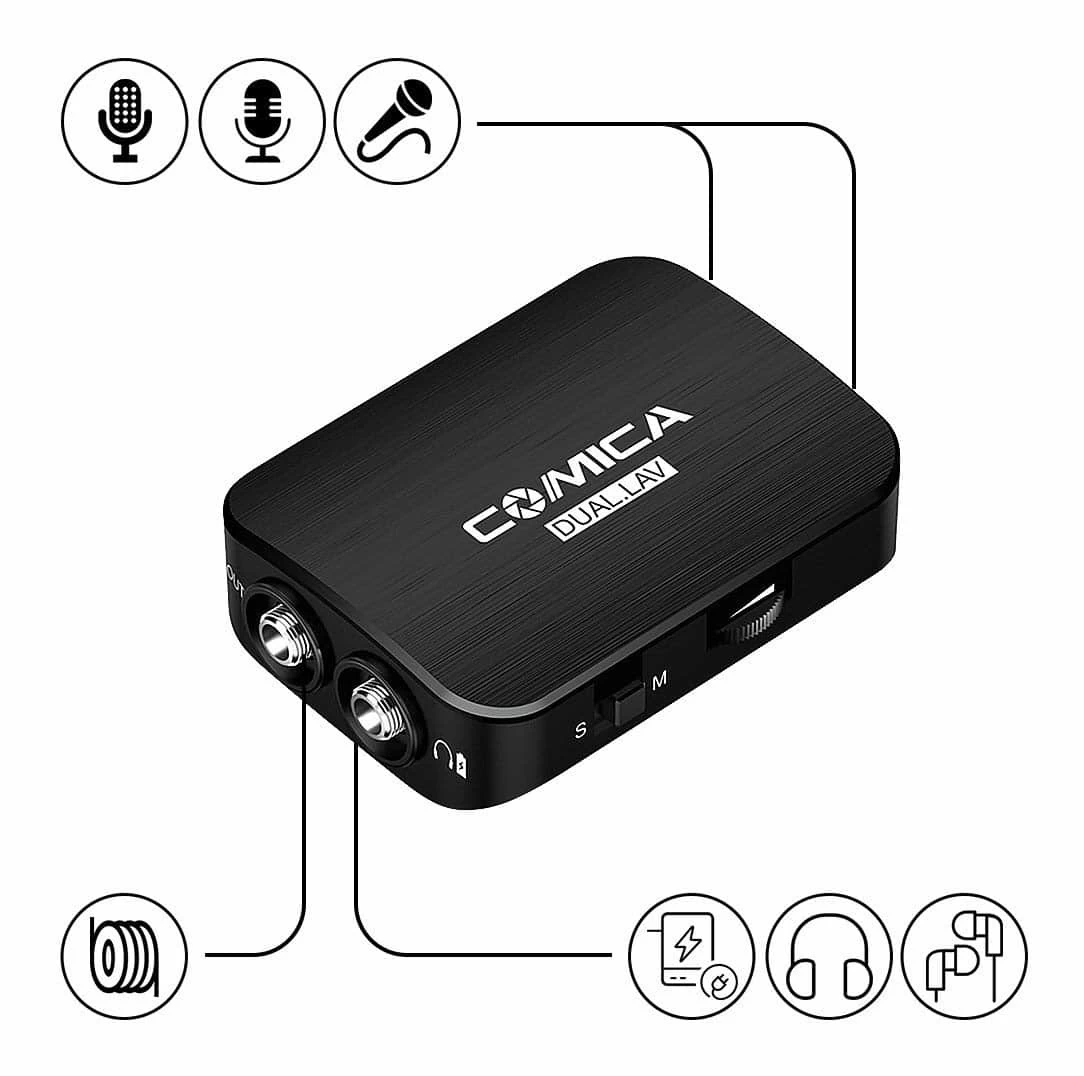 COMICA CVM-D03 Stereo Lavalier Microphone System 7 COMICA CVM-D03 Stereo Lavalier Microphone System - Image 5