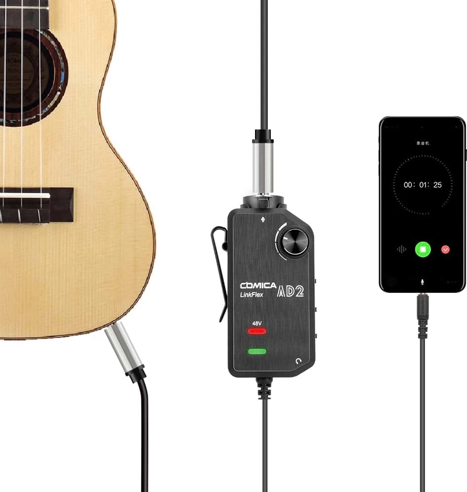 Comica LinkFlex AD2 Single-Channel Microphone And Guitar Interface 4 Comica LinkFlex AD2 Single-Channel Microphone And Guitar Interface - Image 2