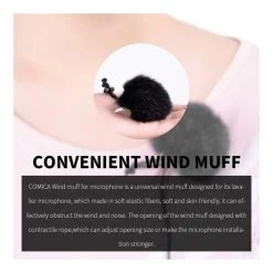 COMICA CVM-MF1 Microphone Wind Muff For Compact Lapel Lavalier Mics - Black -Music Equipment Store CM CVM MF1 5