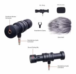 COMICA CVM-VS08 Directional Condenser Shotgun Video Microphone For Smartphones -Music Equipment Store CM CVM VS08 3