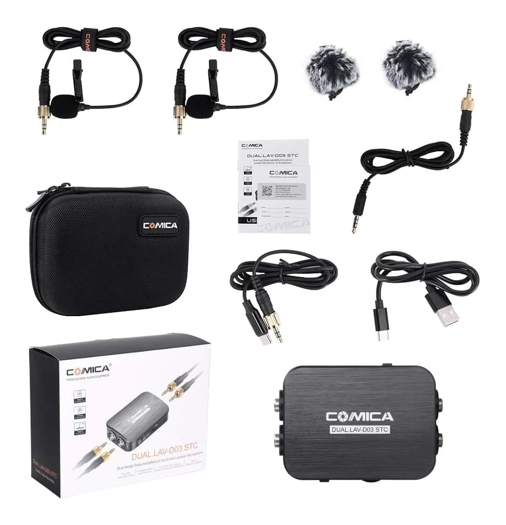 Comica CVM-D03-STC Dual Head Detachable Rechargeable Lavalier Microphone 7 Comica CVM-D03-STC Dual Head Detachable Rechargeable Lavalier Microphone - Image 5
