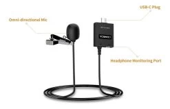 Comica USB Type-C Omnidirectional Lavalier Microphone -Music Equipment Store CVM V01 USB 3