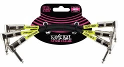 Ernie Ball 6050 6" Angle / Angle Black Patch Cable 3-Pack