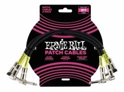 Ernie Ball 6075 1' Angle / Angle Patch Cable 3-Pack Black