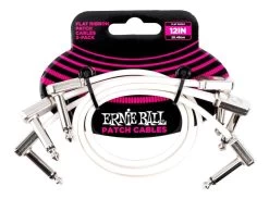 Ernie Ball Flat Ribbon 3-Pack Patch Cables - White - 6" 7 Ernie Ball Flat Ribbon 3-Pack Patch Cables - White - 6" -Music Equipment Store EB 6385 2