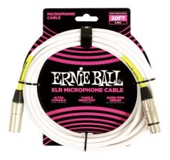 Ernie Ball 6389 20' XLR Microphone Cable - White