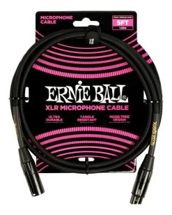 Ernie Ball 6390 Braided 5' XLR Microphone Cable - Black