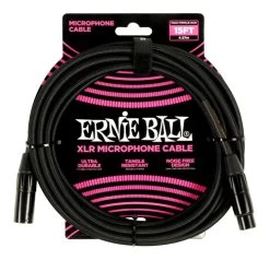 Ernie Ball 6391 15' Braided XLR Microphone Cable - Black