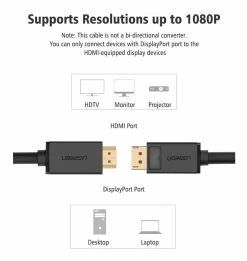 UGREEN Premium Displayport Male To HDMI Male Cable -Music Equipment Store GC 10202 5