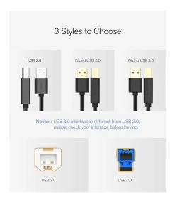 UGREEN USB Type A To USB Type B Cable - 3m -Music Equipment Store GC 10351 2