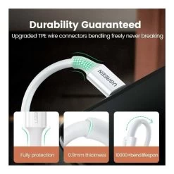 UGREEN MFi Fast Charging Lightning Cable - White - 1m 13 UGREEN MFi Fast Charging Lightning Cable - White - 1m -Music Equipment Store GC 20728 5