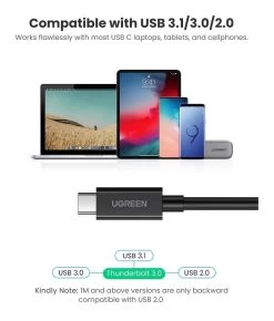 UGREEN 80324 100W Thunderbolt 3 USB-C To USB-C Cable - 50cm -Music Equipment Store GC 80324 5