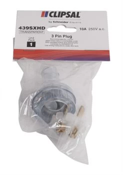 Clipsal 3-Pin Power Plug - Australian - 10A - Large Diameter Cable -Music Equipment Store HK 439SXHD AU 3 Pin 3