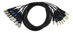 SWAMP 8 Channel XLR(m) - 1/4" TRS Balanced Loom / Multicore - 3m