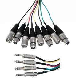 SWAMP Premium Insert Snake - 4 Way 1/4" TRS To XLR (m And F) - 5m