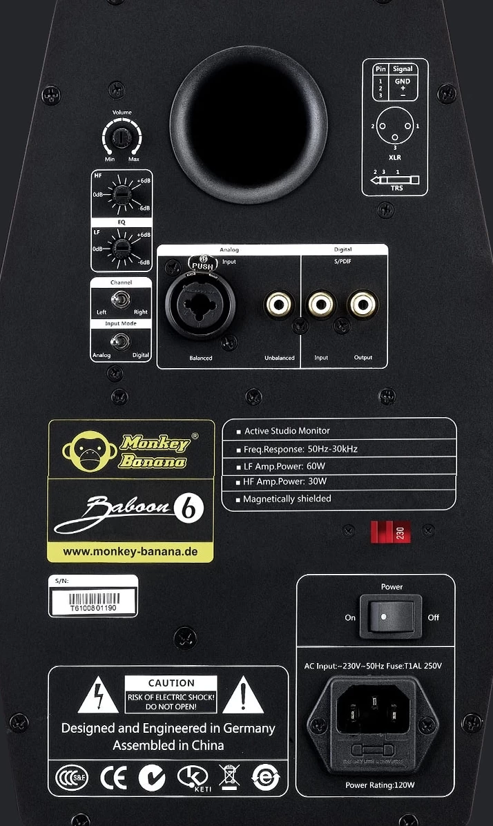 Pair Of Monkey Banana Baboon 6 Active Studio Monitor - Black 4 Pair Of Monkey Banana Baboon 6 Active Studio Monitor - Black - Image 2