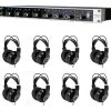 Alctron HP800 8 Channel Headphone Monitoring Amplifier With 8x Alctron Headphones