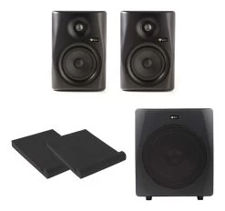 Monkey Banana Gibbon 5" Powered Studio Monitors + Active 10" Subwoofer - Black