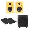 Monkey Banana Gibbon 5" Powered Studio Monitors + Active 10" Subwoofer - Yellow -Music Equipment Store MP MKB Gibbon5V3 SUB YL