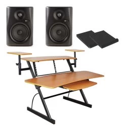 Studio Package Including SWAMP WS-03 Desk And Monkey Banana 5" Studio Monitors