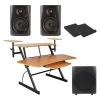 Studio Package - WS-03 Desk And Monkey Banana 5" Studio Monitors, 10" Sub -Music Equipment Store MP WS 03 Gibbon5V3 SUB B