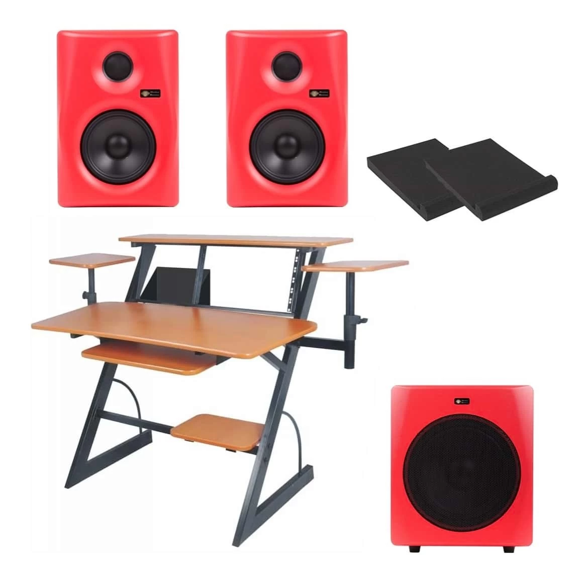 SWAMP Studio Workstation Package - 5" Studio Monitors - 10" Sub - Red 3 SWAMP Studio Workstation Package - 5" Studio Monitors - 10" Sub - Red