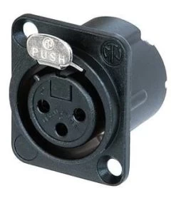 Neutrik NC3FD-LX-B Female XLR Panel Mount Connector
