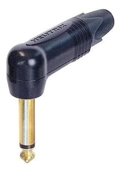 Neutrik NP2RX-B 1/4" Right Angle Jack Connector - Black And Gold