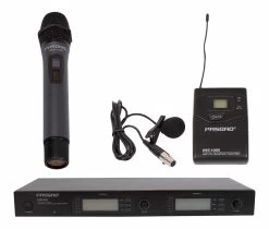 PASGAO PAW-842 2 Channel Wireless Microphone System - 1 Bodypack, 1 Handheld
