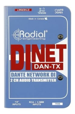 Radial DiNet DAN-TX Dante Network DI Two Channel Audio Transmitter