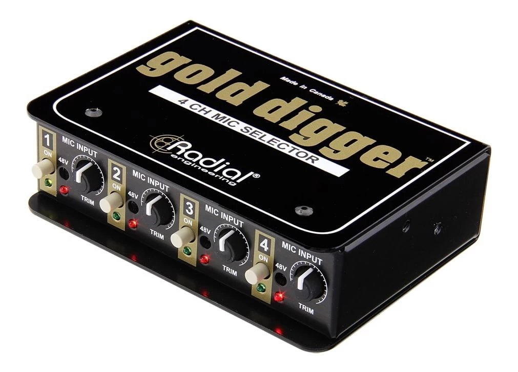 Radial Gold Digger 4 Channel Studio Microphone Selector Switcher 3 Radial Gold Digger 4 Channel Studio Microphone Selector Switcher