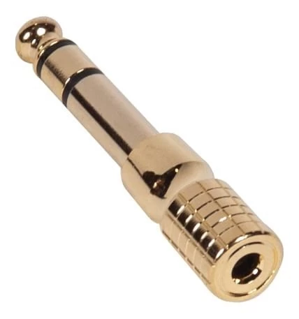 Audio Adapter - 1/8" Female To 1/4" Male - Stereo TRS - Gold 3 Audio Adapter - 1/8" Female To 1/4" Male - Stereo TRS - Gold