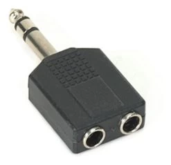 Audio Adapter - 2x1/4" Female Stereo TRS To 1/4" Male Stereo TRS