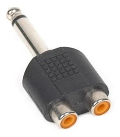 Audio Adapter - 2x RCA Female To 1/4" Male Mono TS